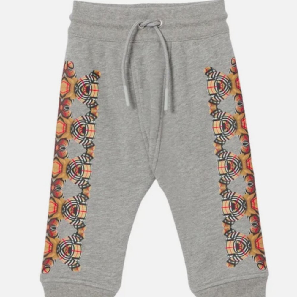 Burberry Unisex Thomas Bear Cotton Joggers Sweatpants - Grey, Sz 12 Months, NWT!
